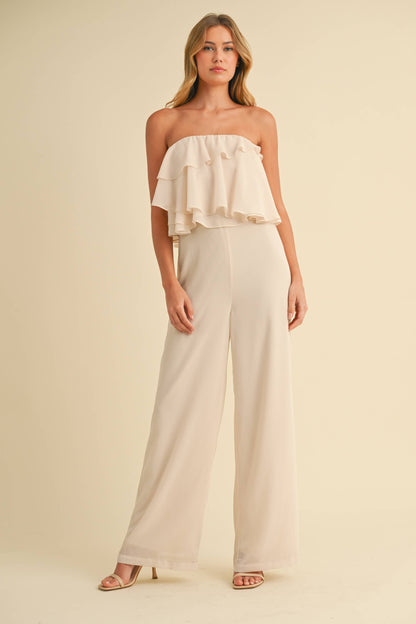 Carie Ruffle Tube Top Jumpsuit