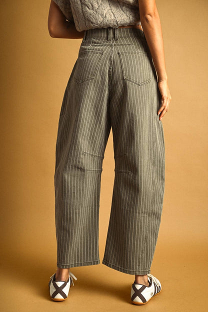 Penny Pin Stripe Barrel Pants