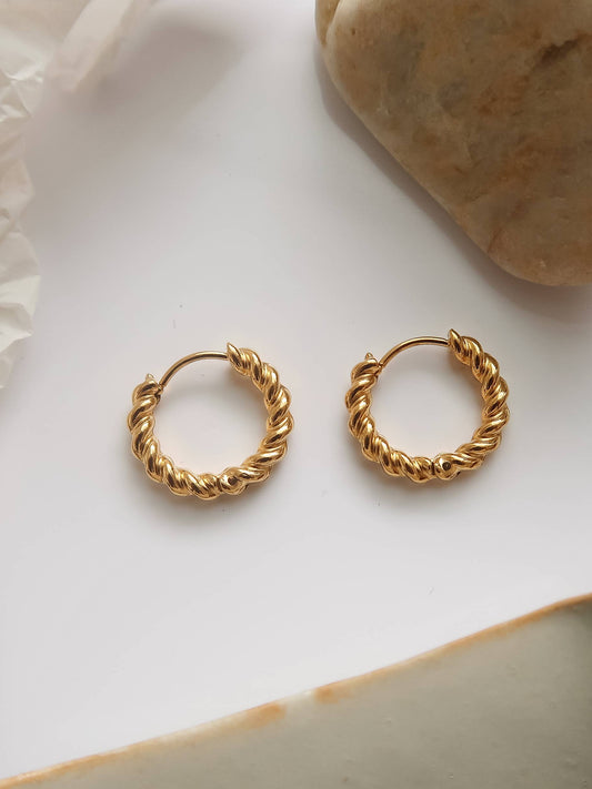 Cece Twisted Hoop Earrings | Waterproof Jewelry