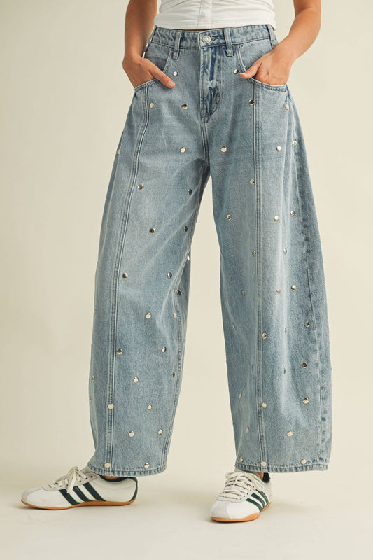 Sadie Stud Barrel Jeans