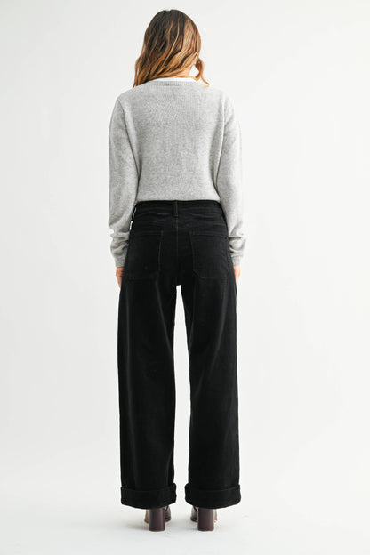 Naomi Corduroy Patch Pocket Wide Leg Pant