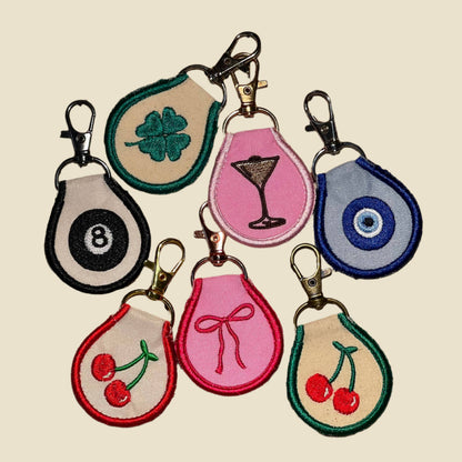 Retro Embroidered Key Tag