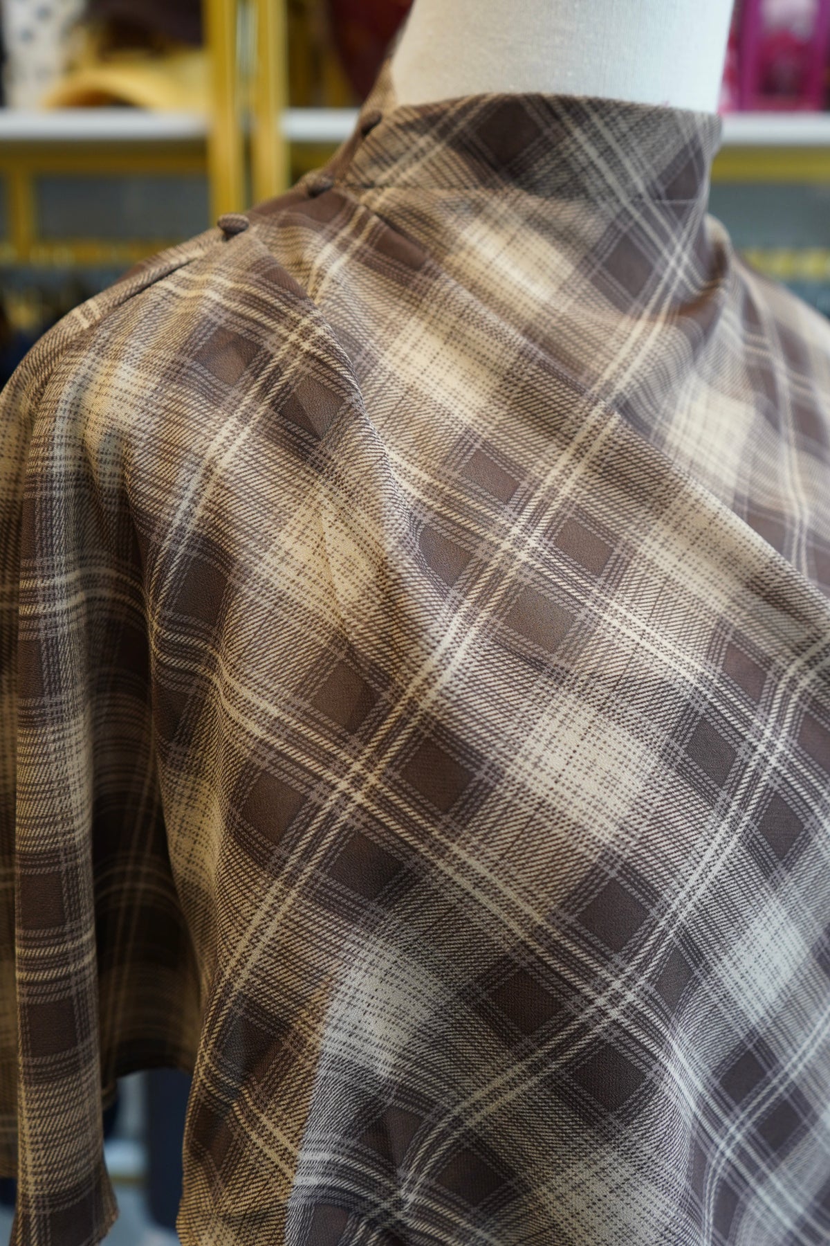 Hadley Plaid Layered Poncho Mini Dress