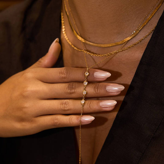 Zircon Lariat Necklace | Waterproof Jewelry