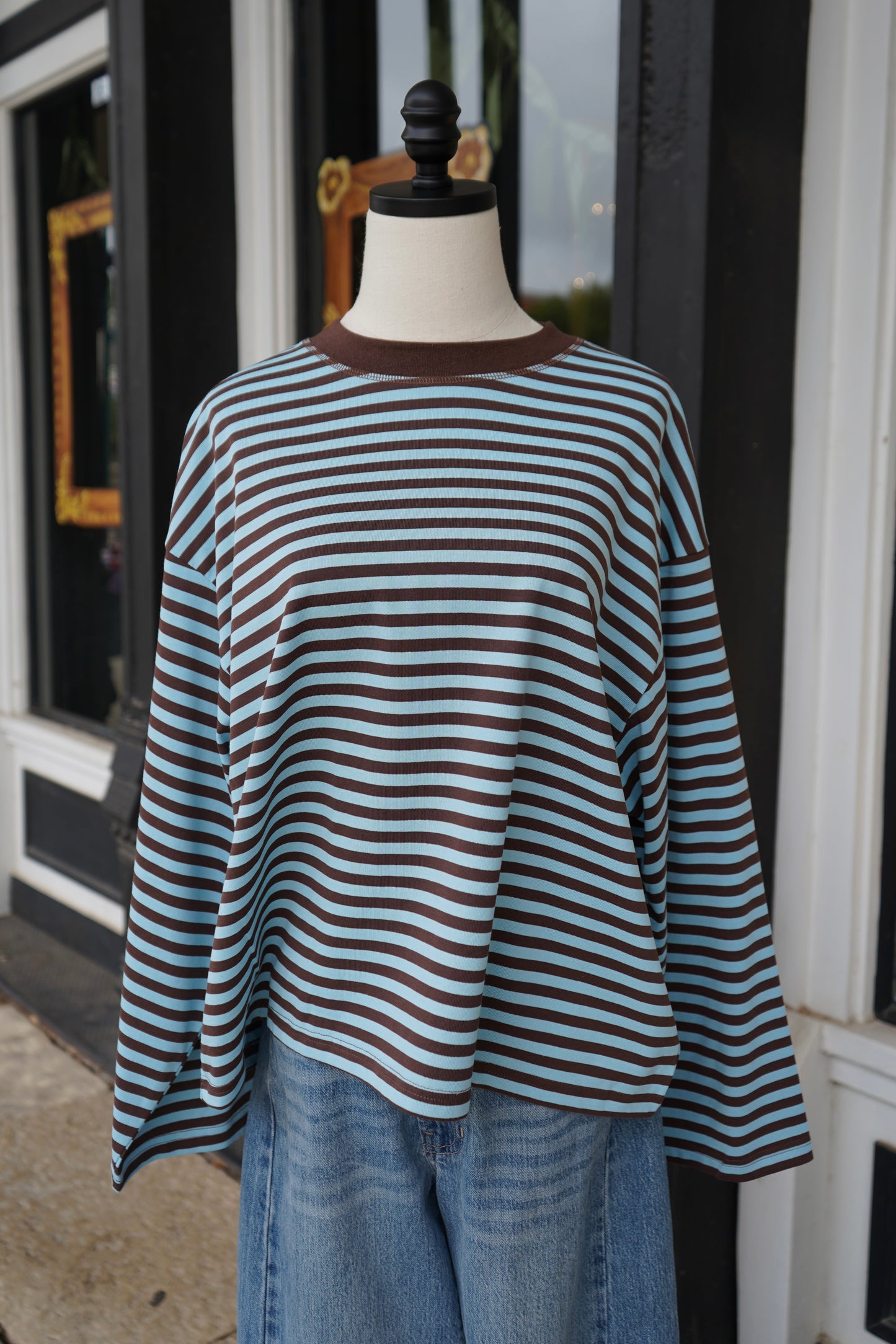 Greta Oversized Stripe Long Sleeve Top