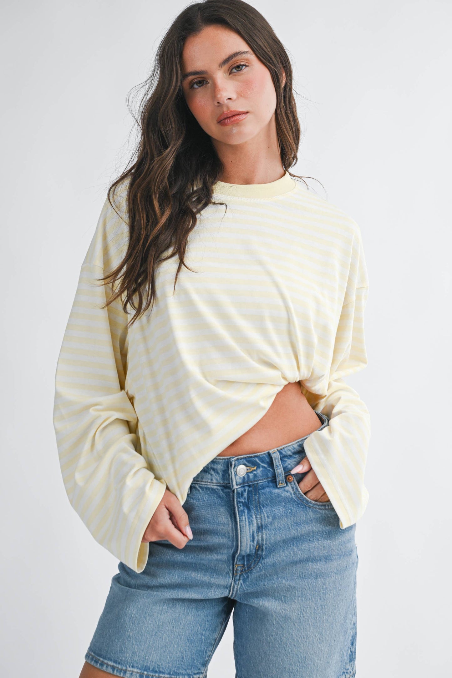 Greta Oversized Stripe Long Sleeve Top