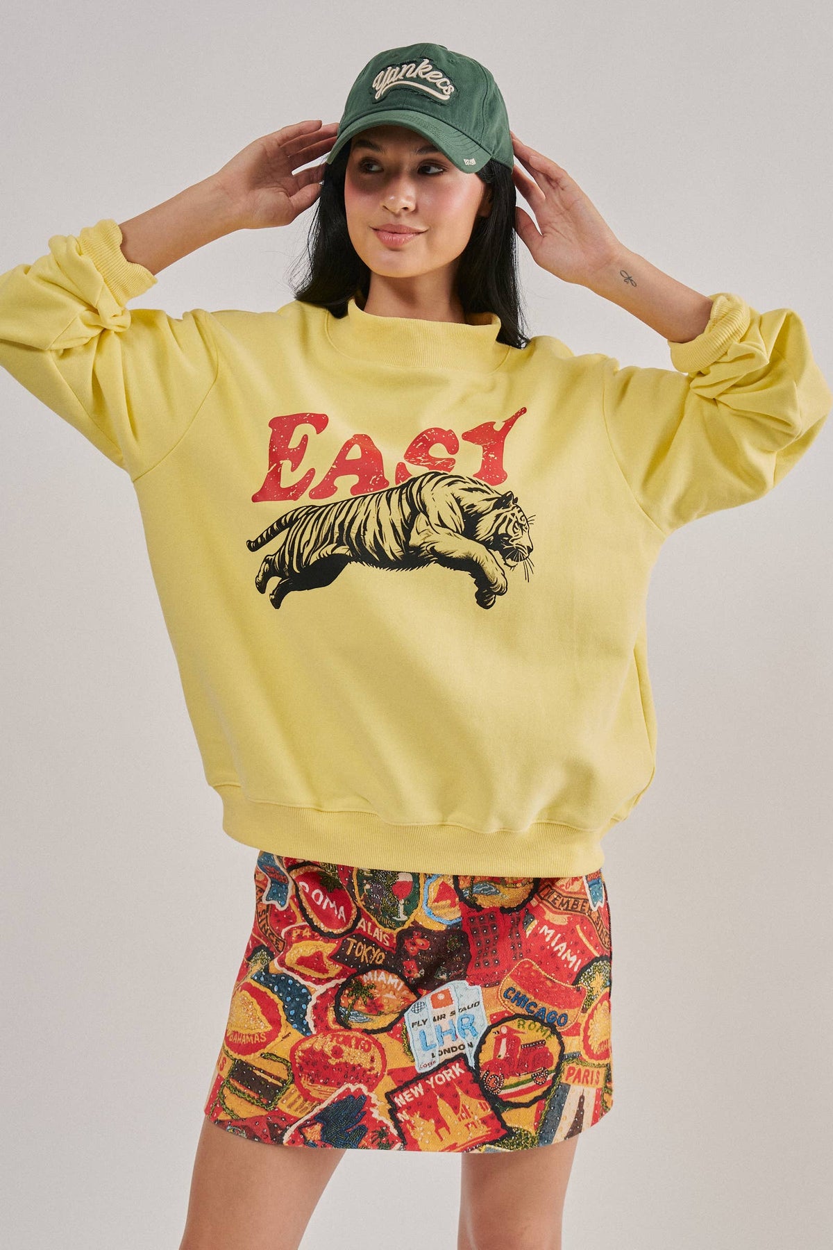 Easy Tiger Graphic Mock Neck Sweatshirt