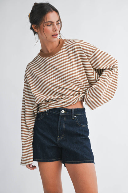 Greta Oversized Stripe Long Sleeve Top