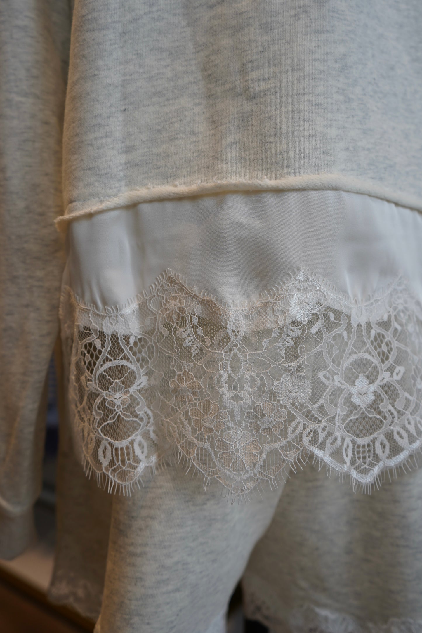 Tori Lace Hem Crewneck
