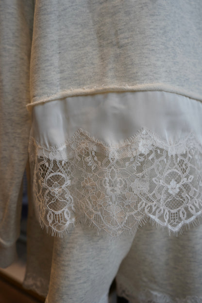 Tori Lace Hem Crewneck