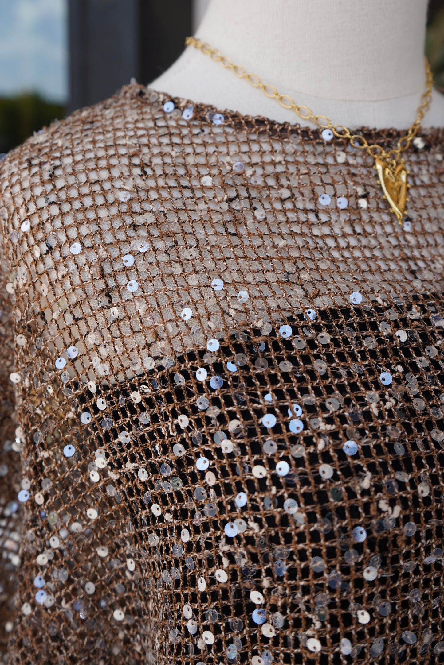 Rena Sequin Mesh Top