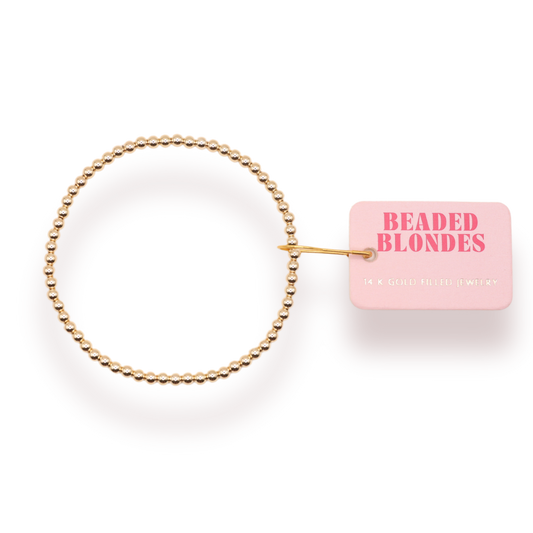 3MM Gold Beaded Bracelet | BEADED BLONDES