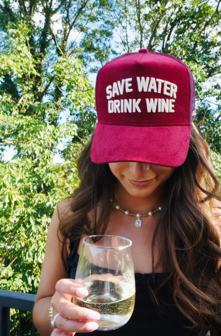 Save Water Drink Wine Trucker Hat
