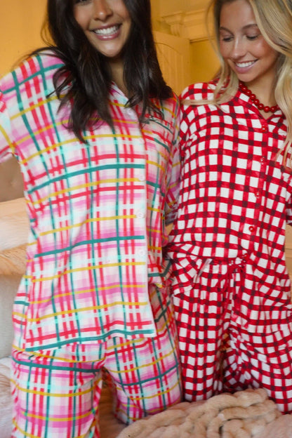 Red Gingham Pajama Set