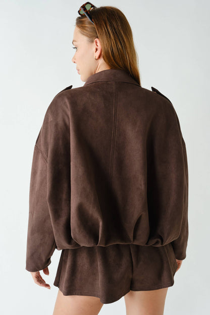 Devin Mojave Suede Finish Zip-Front Jacket