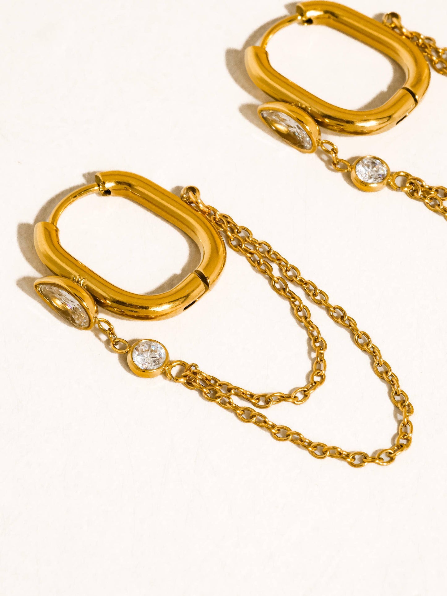 Lucienne Chain Link Drop Earrings | Waterproof Jewelry