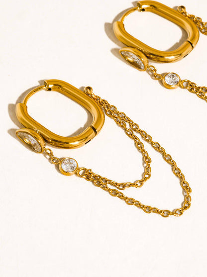 Lucienne Chain Link Drop Earrings | Waterproof Jewelry