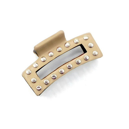 Faux Leather Studded Hair Claw