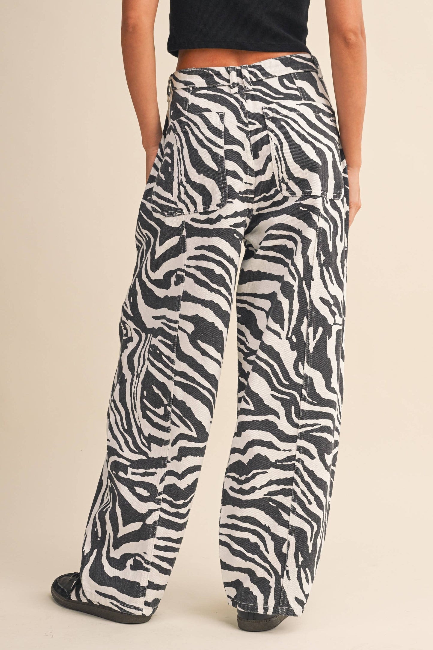 Val Zebra Print Barrel Pants