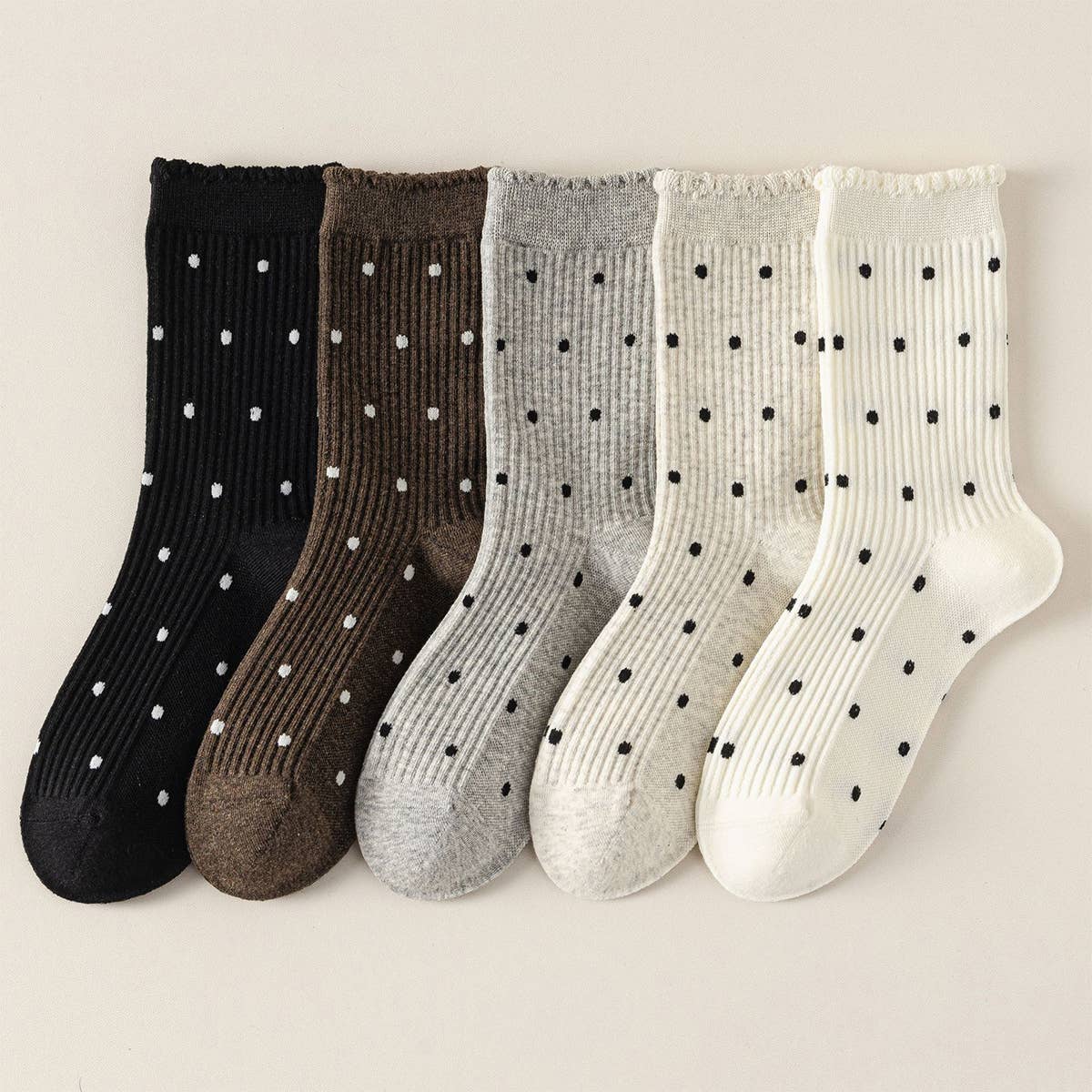 Polka Dot Crew Socks