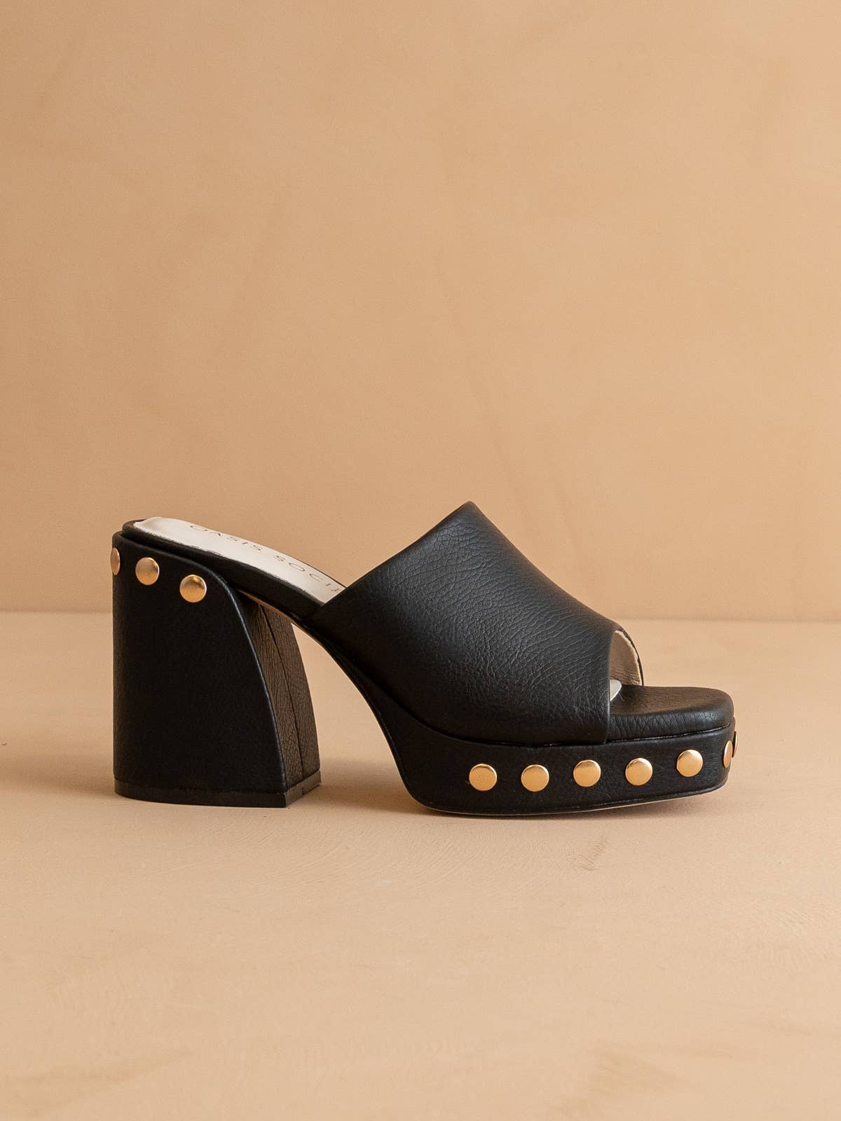The Leona Black Studded Platform Heel