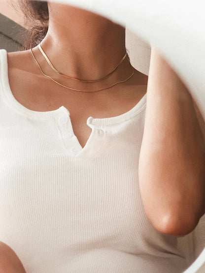 Jean Layered Snake Chain Necklace | Waterproof Jewelry