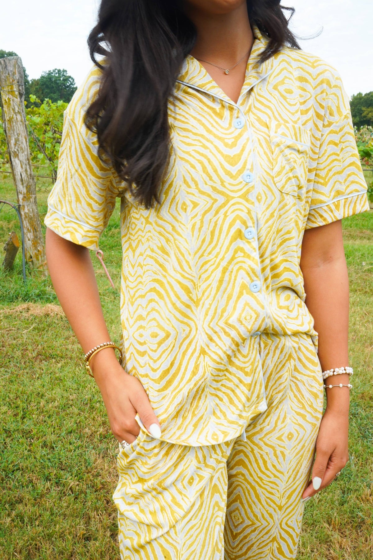 Chartreuse Zebra | Pajama Set