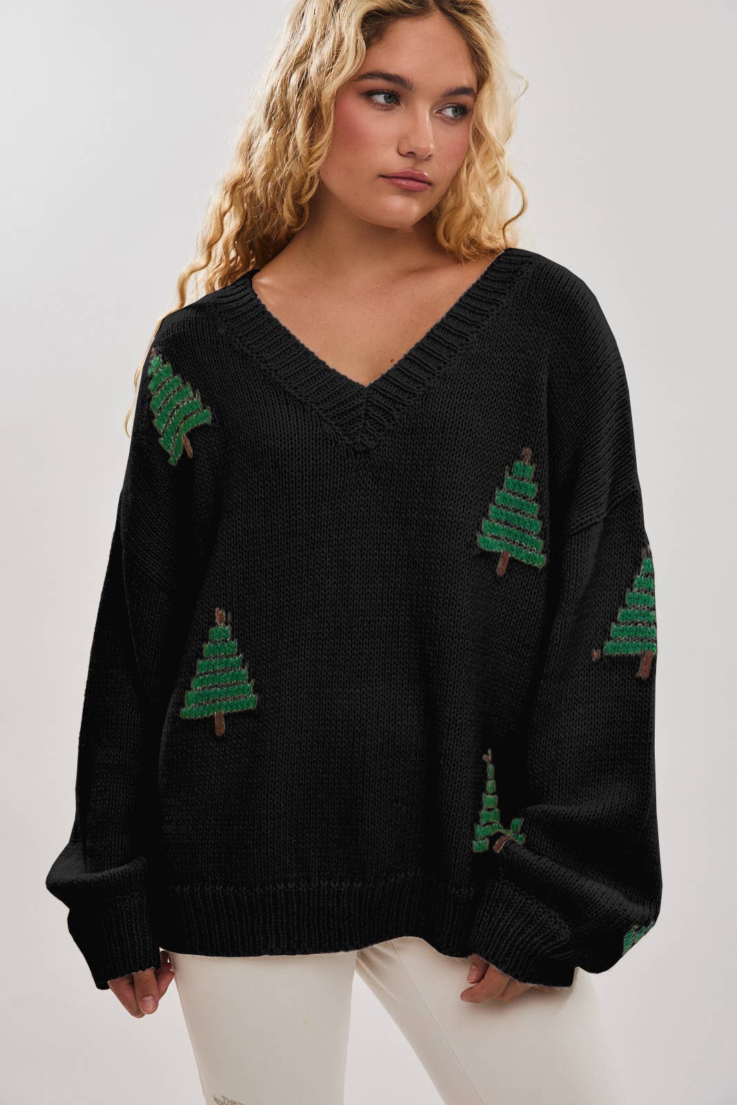 Pleasing Pine V Neck Sweater