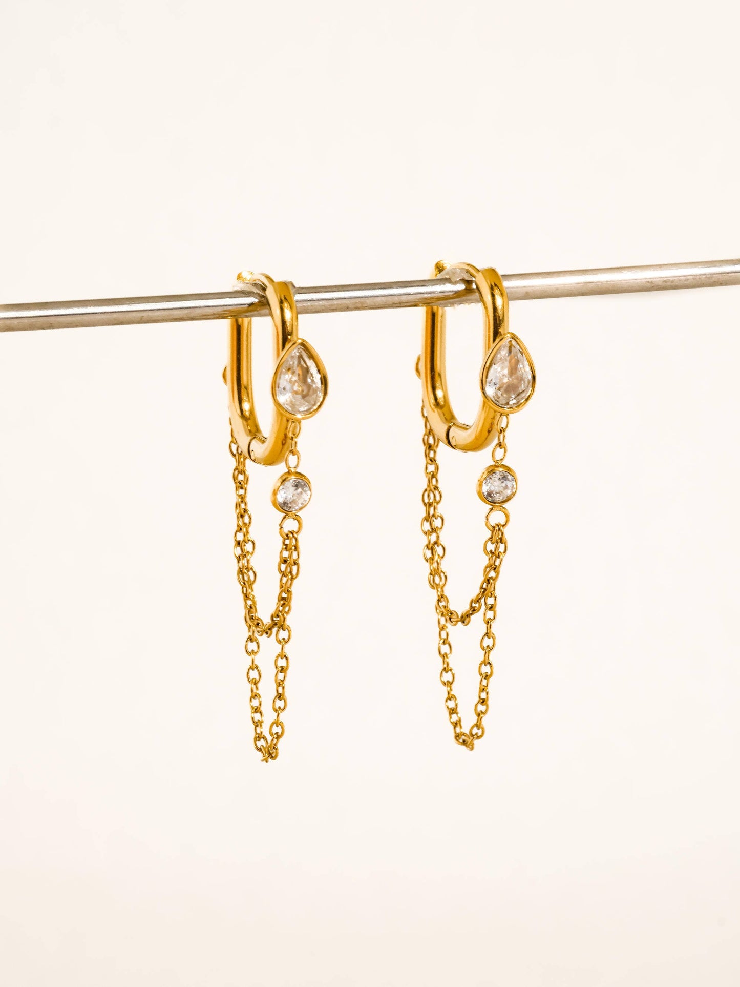 Lucienne Chain Link Drop Earrings | Waterproof Jewelry