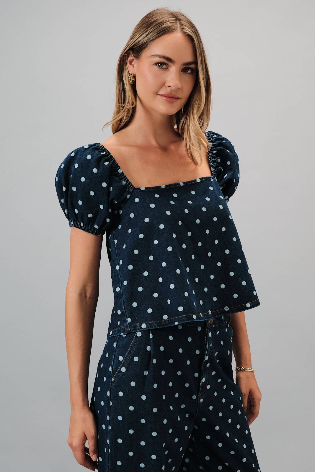 Dani Puff Sleeve Denim Top
