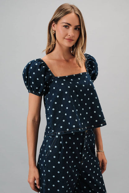 Dani Puff Sleeve Denim Top