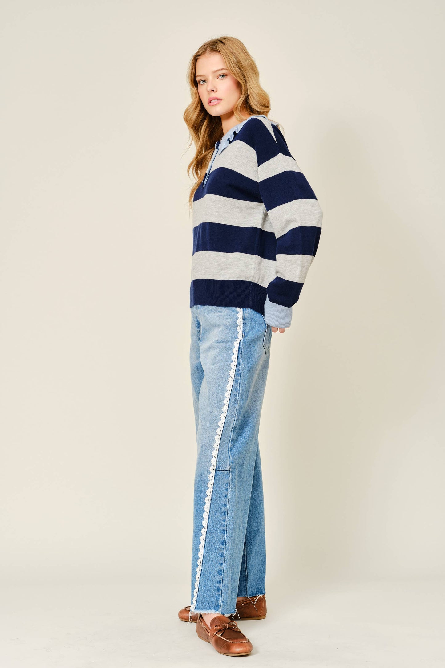 Ainsley Lace Detail Barrel Jean