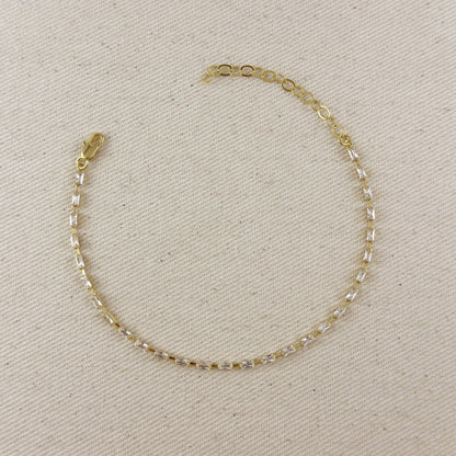 Crystal Baguette Anklet | Waterproof Jewelry
