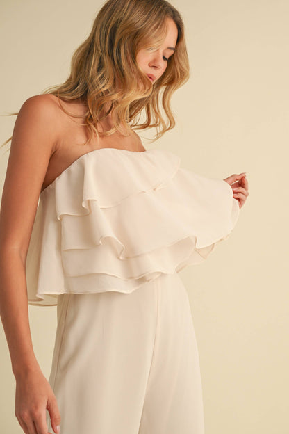 Carie Ruffle Tube Top Jumpsuit
