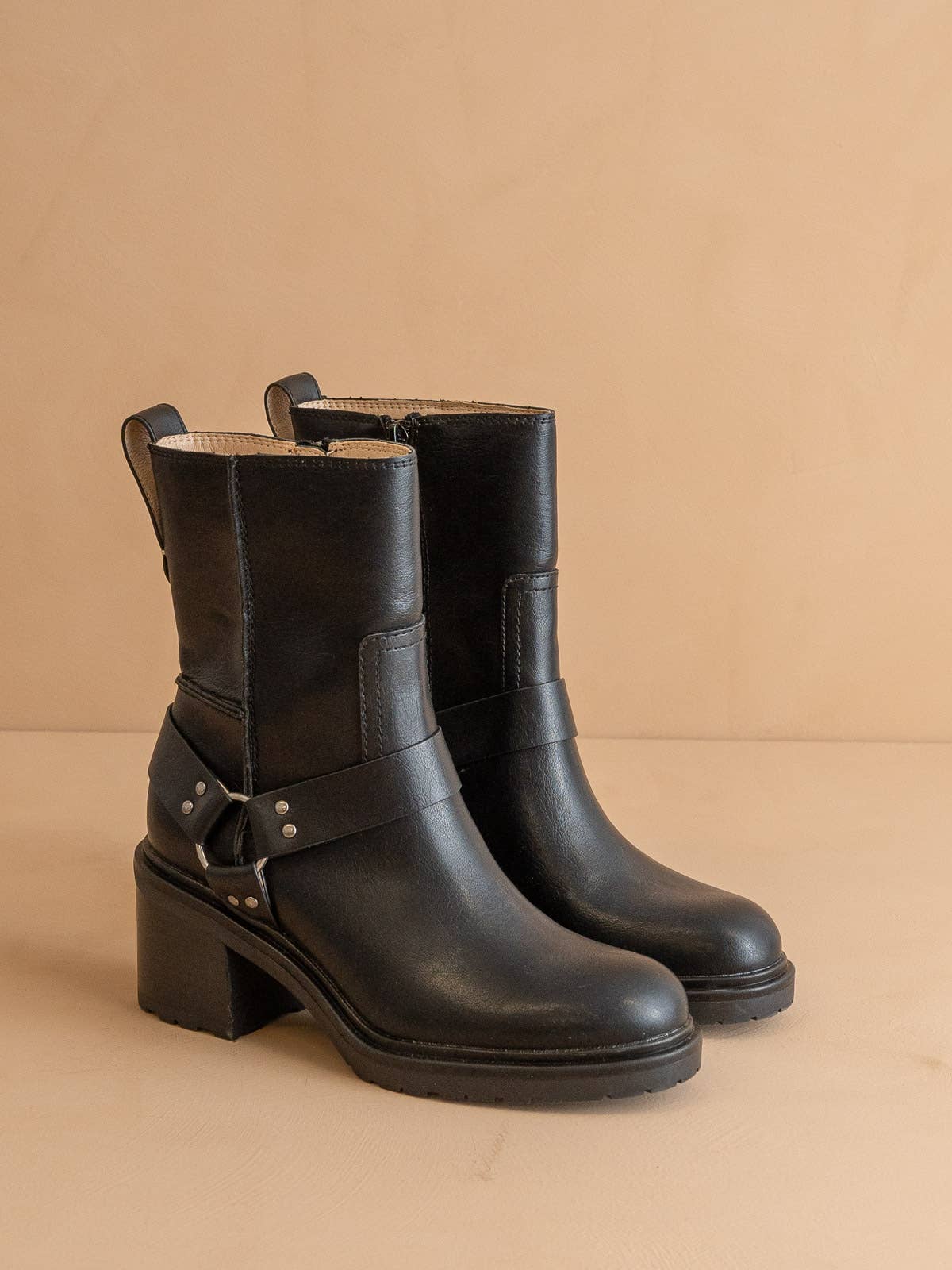 The Clyde Black Moto Ankle Boot