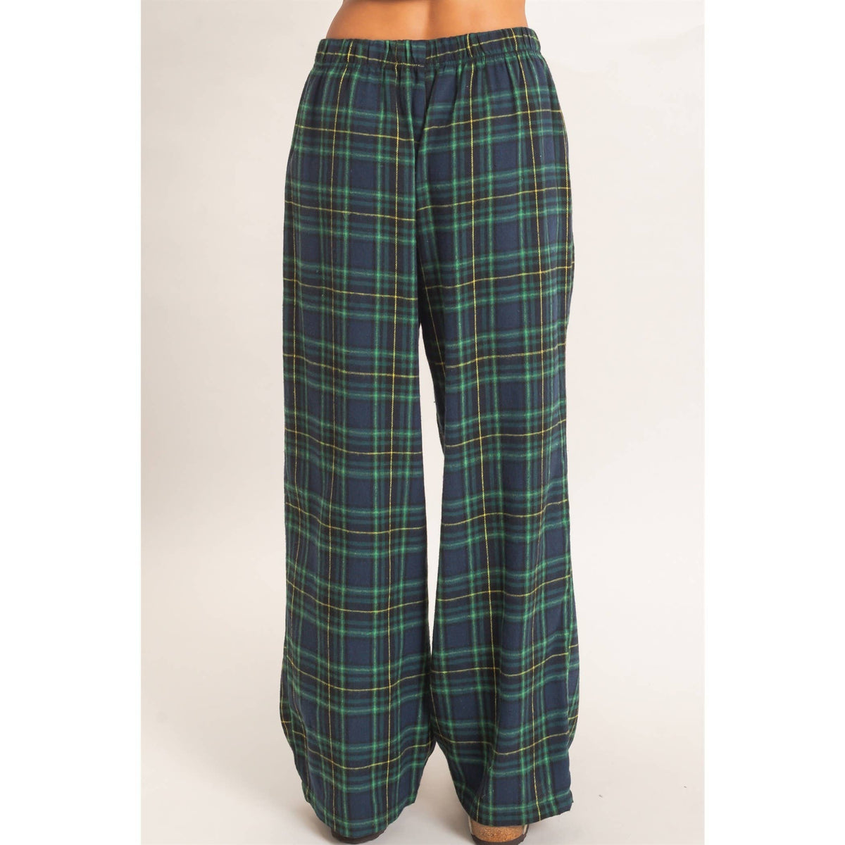 Kenzi Plaid Wide-Leg Pants