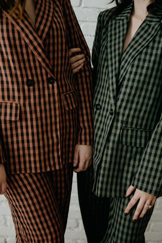 Aubree Gingham Blazer