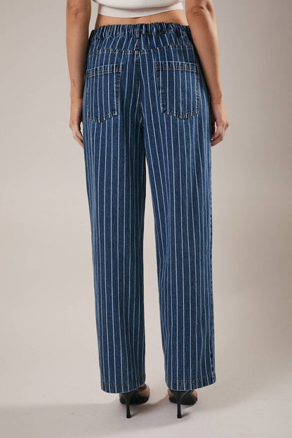 Joni Stripe Front Tie Jeans