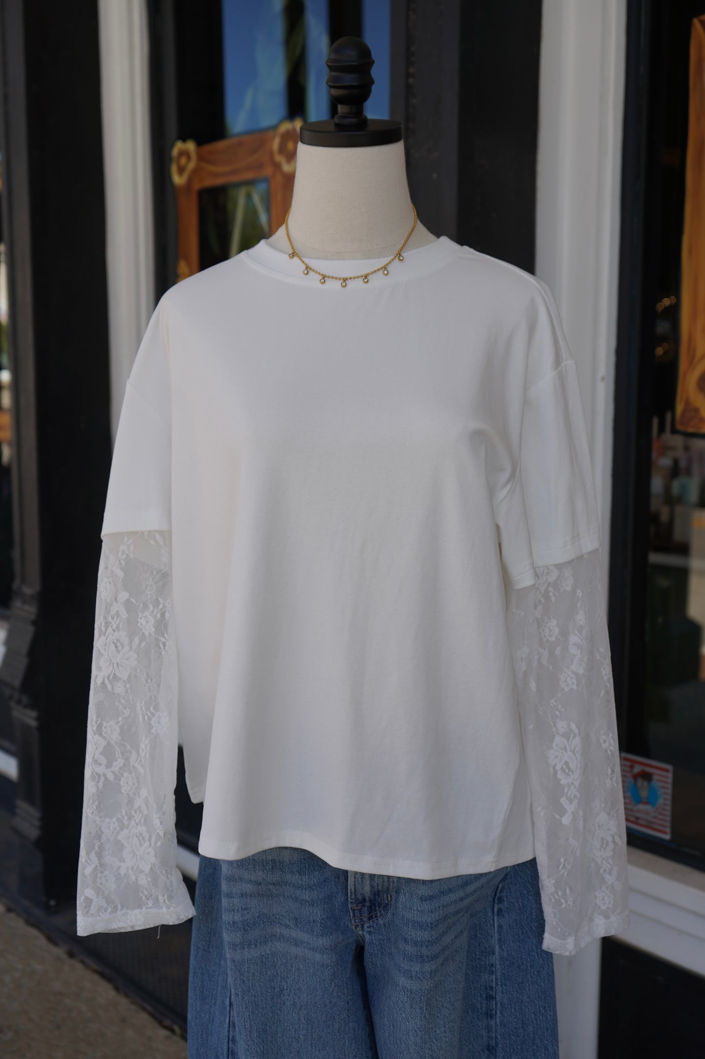 Rachel Lace Contrast Long Sleeve