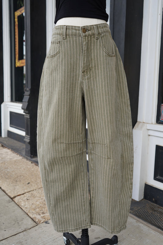 Penny Pin Stripe Barrel Pants