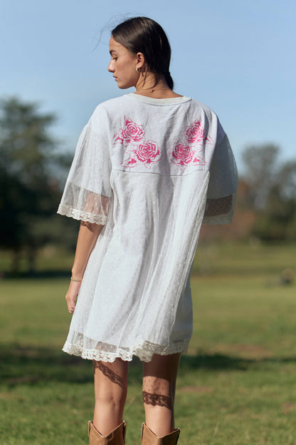 Angel Lace Layered T-shirt Dress