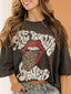 Rolling Stones Leopard Words Smoke One Size Licensed Tee