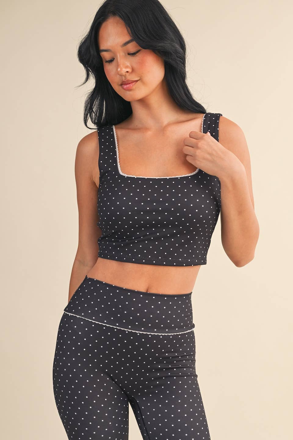 Polly Polka Dot Print Crop Tank