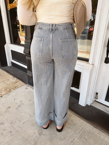 Brinn Textured Cuff Jeans
