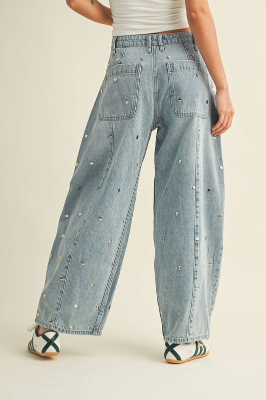 Sadie Stud Barrel Jeans