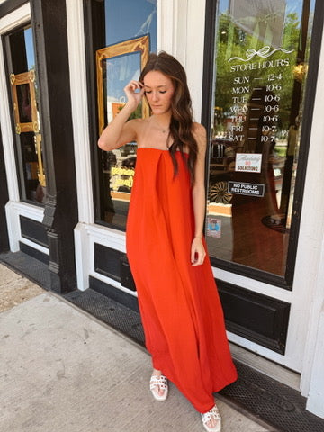 Gina Strapless Flowy Jumpsuit