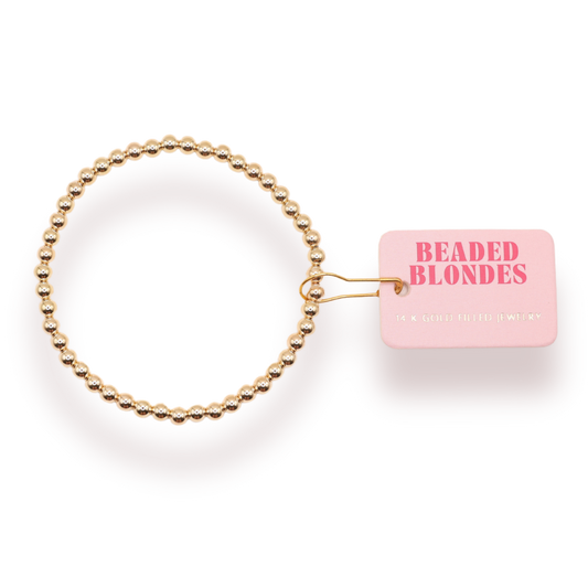 4MM Gold Beaded Bracelet | BEADED BLONDES