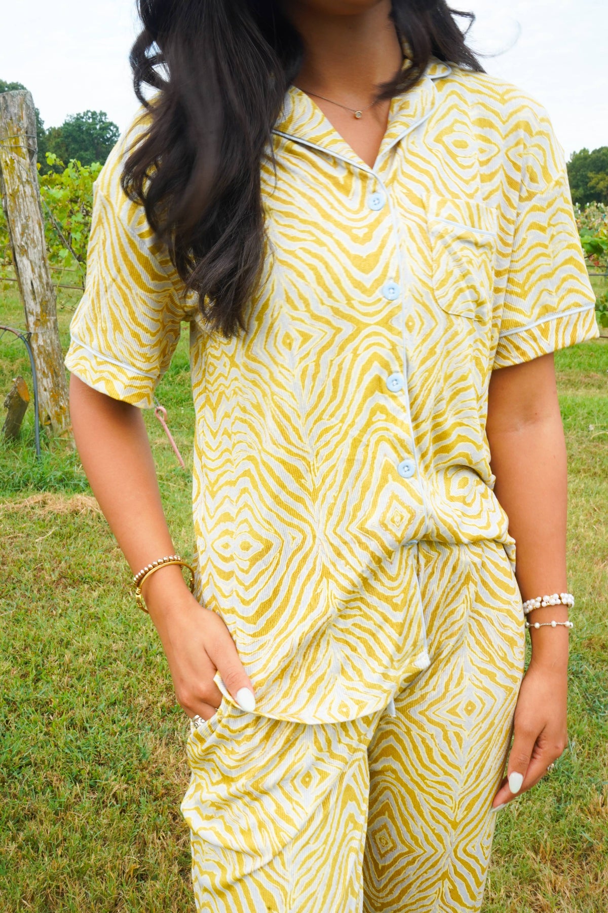 Chartreuse Zebra | Pajama Set