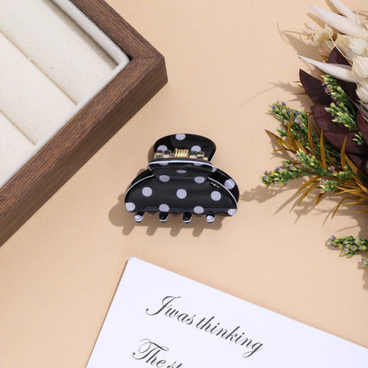 Mini Classic Polka Dot Pattern Hair Claw Clip