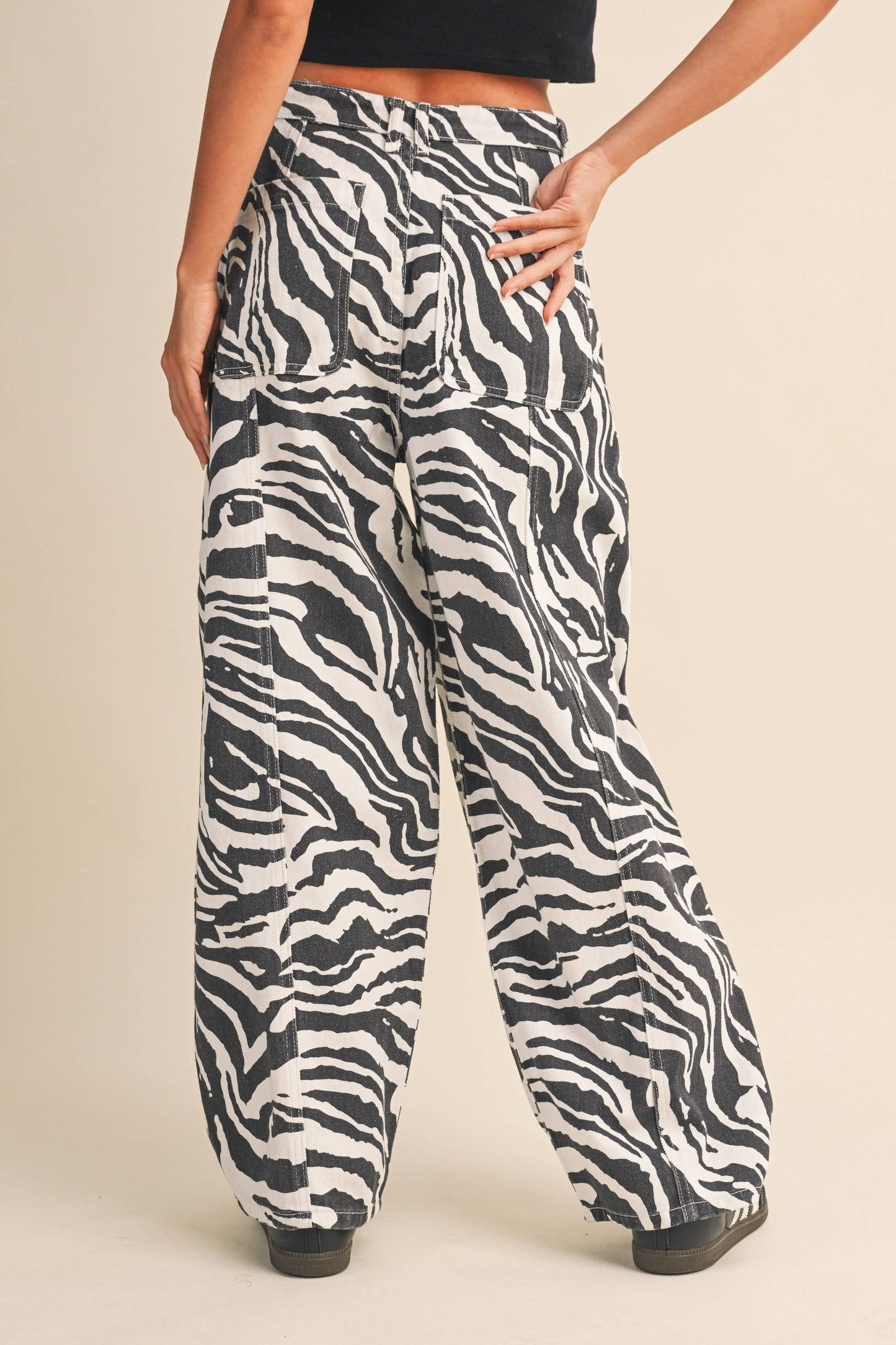 Val Zebra Print Barrel Pants